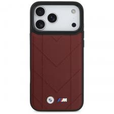 Carcasa BMW M Quilted Logo cu MagSafe compatibila cu iPhone 17 Pro Max, Rosu