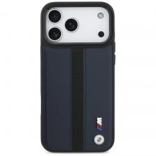 Carcasa BMW M Perforated Stripe Logo cu MagSafe compatibila cu iPhone 17 Pro Max, Navy Blue