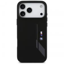 Carcasa BMW M Silicon Vertical Logo cu MagSafe compatibila cu iPhone 17 Pro Max, Negru