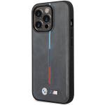 Carcasa BMW Quilted Tricolor compatibila cu iPhone 14 Pro, Gri 3 - lerato.ro