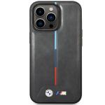 Carcasa BMW Quilted Tricolor compatibila cu iPhone 14 Pro, Gri 2 - lerato.ro
