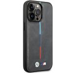 Carcasa BMW Quilted Tricolor compatibila cu iPhone 14 Pro, Gri 5 - lerato.ro