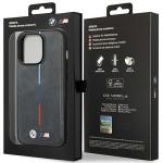 Carcasa BMW Quilted Tricolor compatibila cu iPhone 14 Pro, Gri 9 - lerato.ro