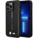 Carcasa BMW Quilted Tricolor compatibila cu iPhone 14 Pro, Negru 4 - lerato.ro