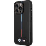 Carcasa BMW Quilted Tricolor compatibila cu iPhone 14 Pro, Negru 3 - lerato.ro