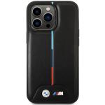 Carcasa BMW Quilted Tricolor compatibila cu iPhone 14 Pro, Negru 2 - lerato.ro