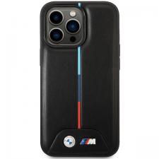 Carcasa BMW Quilted Tricolor compatibila cu iPhone 14 Pro, Negru
