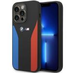 Carcasa BMW Silicone Blue and Red Stripes M Collection compatibila cu iPhone 14 Pro, Negru 4 - lerato.ro
