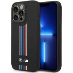 Carcasa BMW Silicone Vertical Tricolor Lines compatibila cu iPhone 14 Pro, Negru 4 - lerato.ro