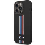 Carcasa BMW Silicone Vertical Tricolor Lines compatibila cu iPhone 14 Pro, Negru 3 - lerato.ro