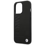 Carcasa BMW Leather Stamp compatibila cu iPhone 14 Pro, Negru 7 - lerato.ro