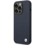 Carcasa BMW Silicone Metal Logo compatibila cu iPhone 14 Pro, Albastru 5 - lerato.ro