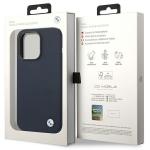 Carcasa BMW Silicone Metal Logo compatibila cu iPhone 14 Pro, Albastru 9 - lerato.ro