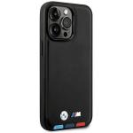 Carcasa BMW Leather Stamp Tricolor compatibila cu iPhone 14 Pro Max, Negru 5 - lerato.ro