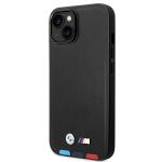Carcasa BMW Leather Stamp Tricolor compatibila cu iPhone 13 / 14 / 15, Negru 3 - lerato.ro