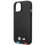 Carcasa BMW Leather Stamp Tricolor compatibila cu iPhone 13 / 14 / 15, Negru 7 - lerato.ro