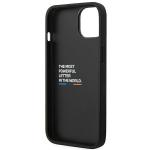 Carcasa BMW Leather Stamp Tricolor compatibila cu iPhone 13 / 14 / 15, Negru 8 - lerato.ro