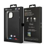 Carcasa BMW Leather Stamp Tricolor compatibila cu iPhone 13 / 14 / 15, Negru 9 - lerato.ro