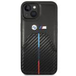 Carcasa BMW Stamped Tricolor Stripe compatibila cu iPhone 13 / 14 / 15, Negru 2 - lerato.ro