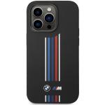 Carcasa BMW Silicone Vertical Tricolor Lines compatibila cu iPhone 14 Pro Max, Negru 2 - lerato.ro