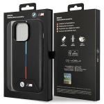 Carcasa BMW Quilted Tricolor cu MagSafe compatibila cu iPhone 14 Pro, Negru 9 - lerato.ro