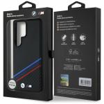 Carcasa BMW Leather Tricolor Crossing Stripes cu MagSafe compatibila cu Samsung Galaxy S25 Ultra, Negru 9 - lerato.ro