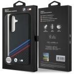 Carcasa BMW Leather Tricolor Crossing Stripes cu MagSafe compatibila cu Samsung Galaxy S25, Negru 9 - lerato.ro