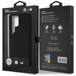 Carcasa BMW Leather Tricolor Stripe cu MagSafe compatibila cu Samsung Galaxy S25 Ultra, Negru 9 - lerato.ro