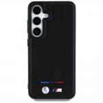 Carcasa BMW Leather Tricolor Stripe cu MagSafe compatibila cu Samsung Galaxy S25 Plus, Negru 2 - lerato.ro