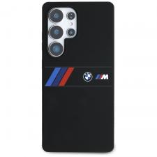 Carcasa BMW Silicone Middle Tricolor Stripes cu MagSafe compatibila cu Samsung Galaxy S25 Ultra, Negru