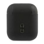 Carcasa BMW M2 LBK Genuine Leather Silver Logo compatibila cu Apple AirPods 1/2, Negru 3 - lerato.ro