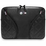 Husa laptop BMW Carbon Pockets and Metal Logo compatibila cu laptop 14 inch, Negru 2 - lerato.ro
