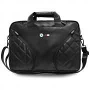 Geanta laptop BMW Carbon Pockets and Metal Logo compatibila cu laptop 16 inch, Negru
