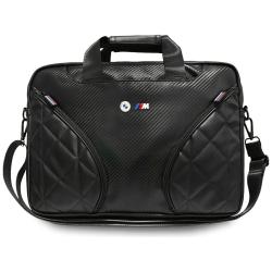 Geanta laptop BMW Carbon Pockets and Metal Logo compatibila cu laptop 16 inch, Negru