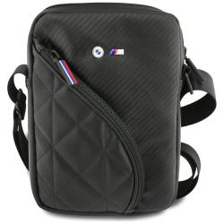 Geanta universala BMW Carbon Pockets and Metal Logo compatibila cu tablete si dispozitive de pana la 8 inch, Negru