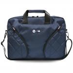 Geanta laptop BMW Nylon Pockets and Metal Logo compatibila cu laptop 16 inch, Albastru 2 - lerato.ro