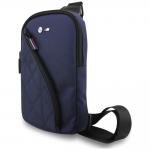 Geanta universala BMW Nylon Pockets and Metal Logo compatibila cu dispozitive de pana la 7 inch, Navy Blue 3 - lerato.ro