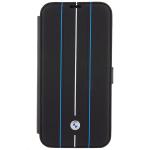Carcasa BMW Leather Stamp Blue Lines compatibila cu iPhone 15 Pro Max, Black 2 - lerato.ro