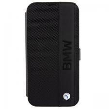 Carcasa BMW Leather Textured and Stripe compatibila cu iPhone 15 / 14 / 13, Negru