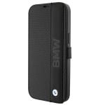 Carcasa BMW Leather Textured and Stripe compatibila cu iPhone 15 Pro Max, Negru 4 - lerato.ro