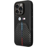 Carcasa BMW Stamped Tricolor Stripe compatibila cu iPhone 14 Pro, Negru 3 - lerato.ro