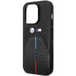 Carcasa BMW Stamped Tricolor Stripe compatibila cu iPhone 14 Pro, Negru 7 - lerato.ro