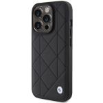 Carcasa BMW Leather Quilted compatibila cu iPhone 15 Pro, Negru 3 - lerato.ro