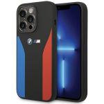 Carcasa BMW Silicone Blue and Red Stripes M Collection compatibila cu iPhone 15 Pro, Negru 4 - lerato.ro