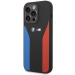 Carcasa BMW Silicone Blue and Red Stripes M Collection compatibila cu iPhone 15 Pro, Negru 3 - lerato.ro