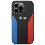 Carcasa BMW Silicone Blue and Red Stripes M Collection compatibila cu iPhone 15 Pro, Negru 2 - lerato.ro