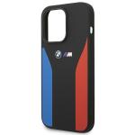 Carcasa BMW Silicone Blue and Red Stripes M Collection compatibila cu iPhone 15 Pro, Negru 7 - lerato.ro