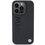 Carcasa BMW Leather Hot Stamp compatibila cu iPhone 15 Pro, Negru 2 - lerato.ro