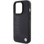 Carcasa BMW Leather Hot Stamp compatibila cu iPhone 15 Pro, Negru 7 - lerato.ro