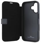 Carcasa flip cover BMW Signature Leather Wordmark compatibila cu iPhone 16, Negru 6 - lerato.ro